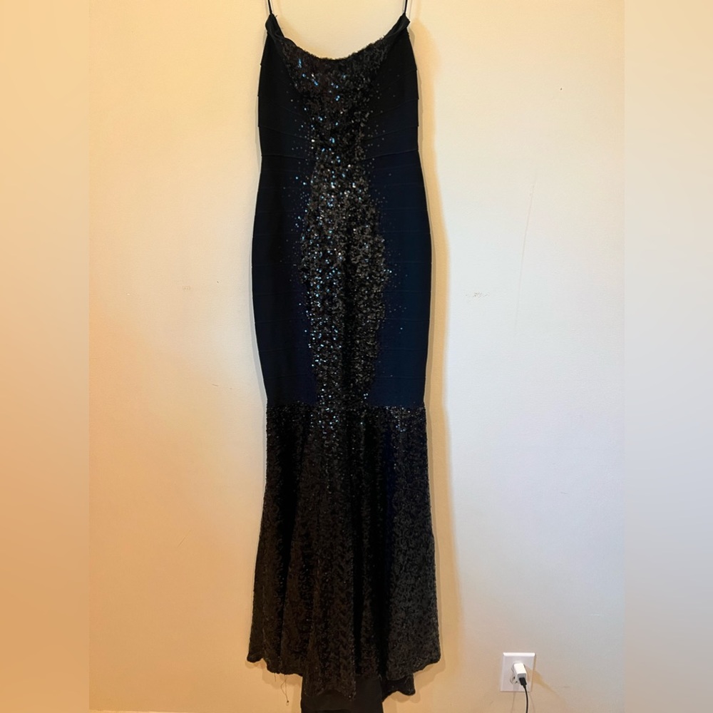 Alberto Makali Black Strapless Gown